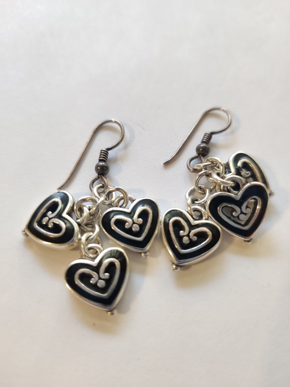 Brighton Black Heart Dangle Earrings